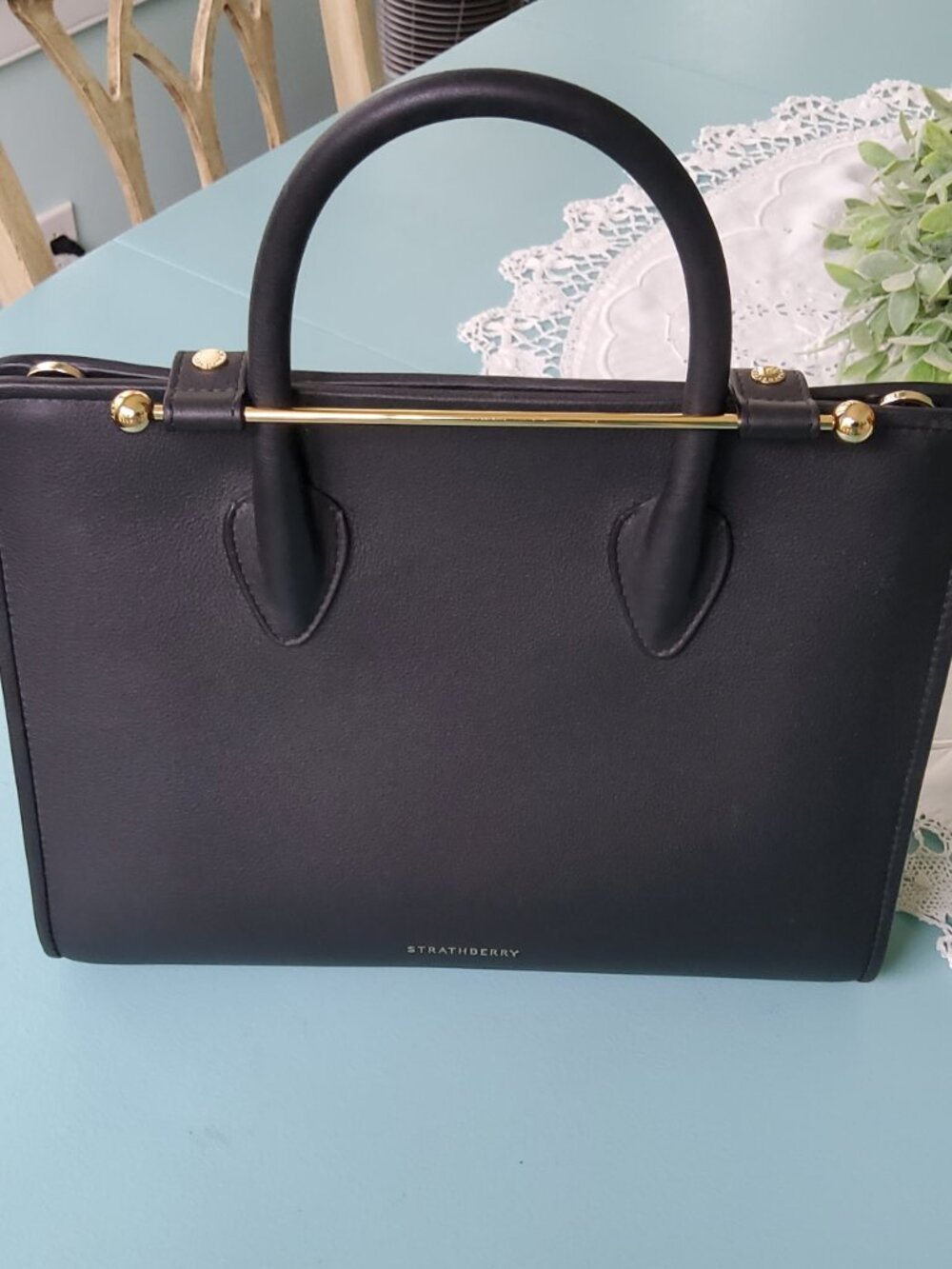 Strathberry Handmade in Spain Midi Tote in Black